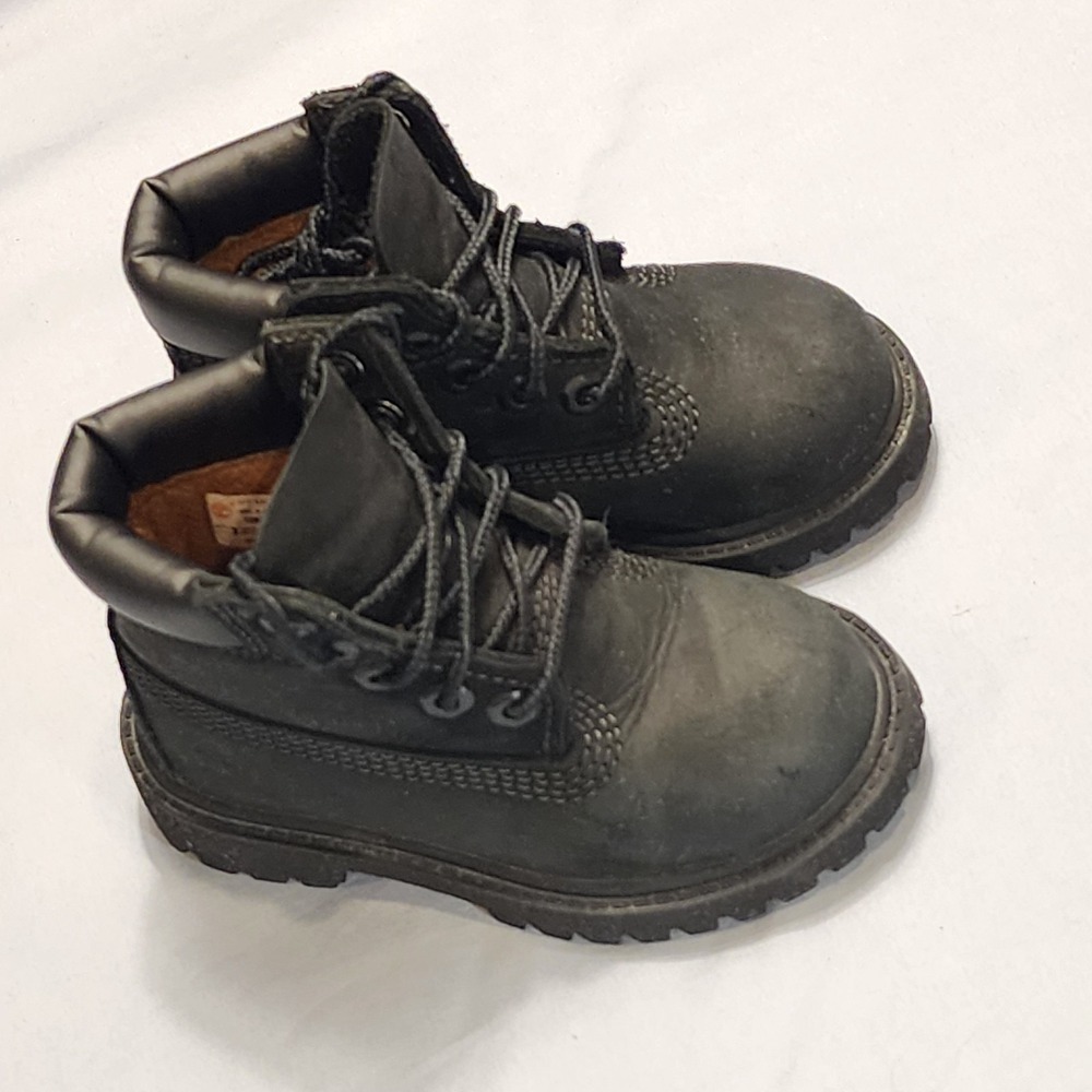 Timberland Premium‎ Waterproof Toddler Boys Size 6 Black Leather Boots 12807